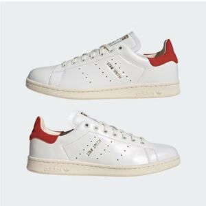 Adidas Stan Smith Lux Cream White and Red Sneakers 7Mens 8Womens